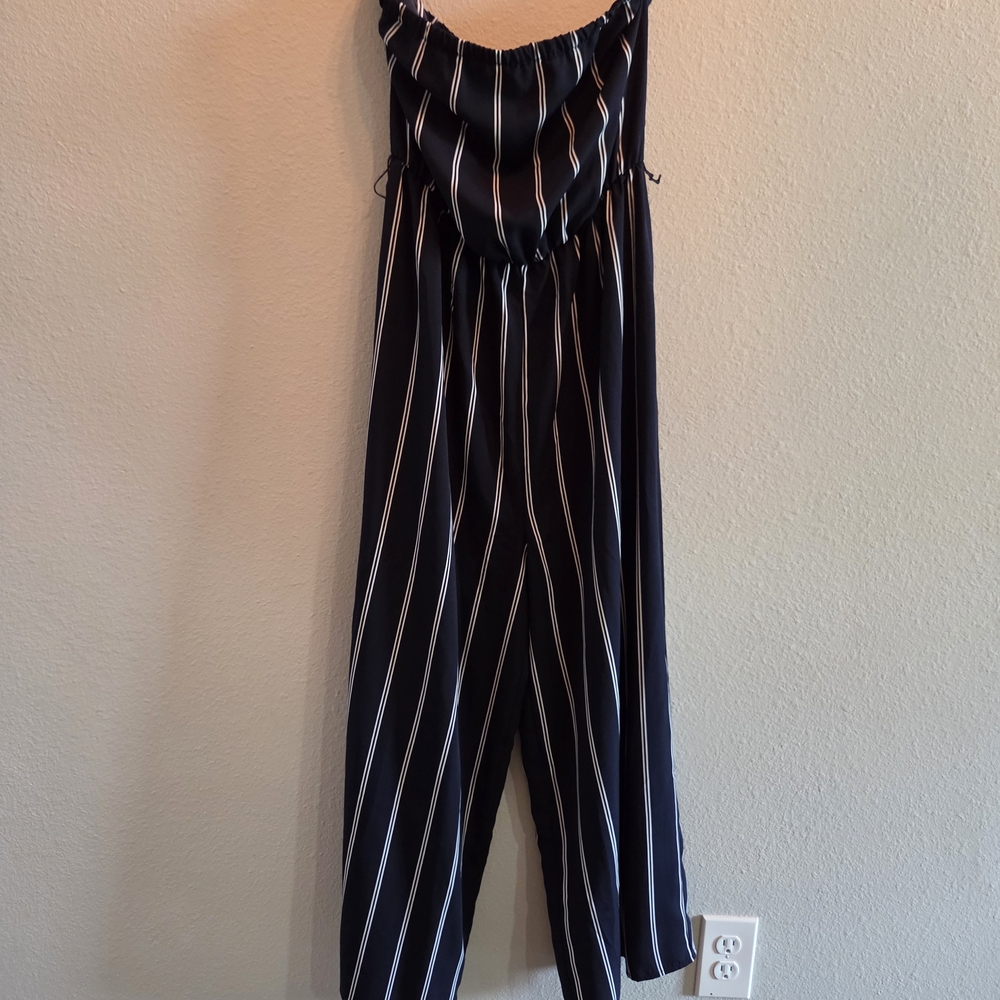 Soprano Black and White Striped Jumpsuit